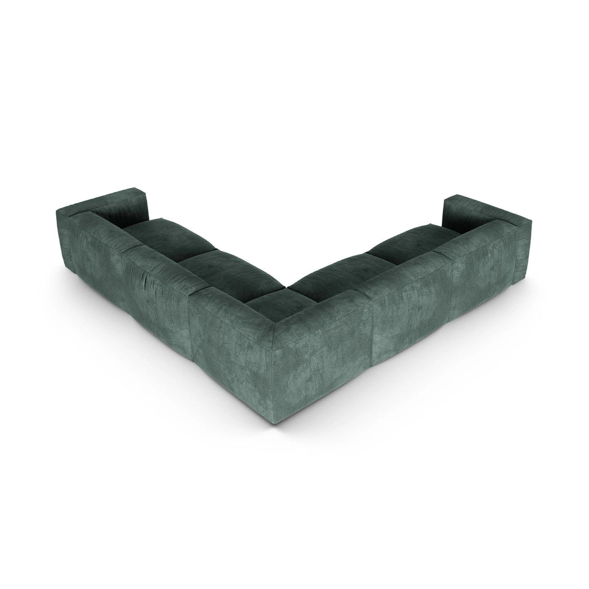 Martina modulares Ecksofa, Symmetrisch, Sitztiefe 90 cm, aus Samt in Petrol (Vogue 12), 330x330 cm von Micadoni – Bild 3