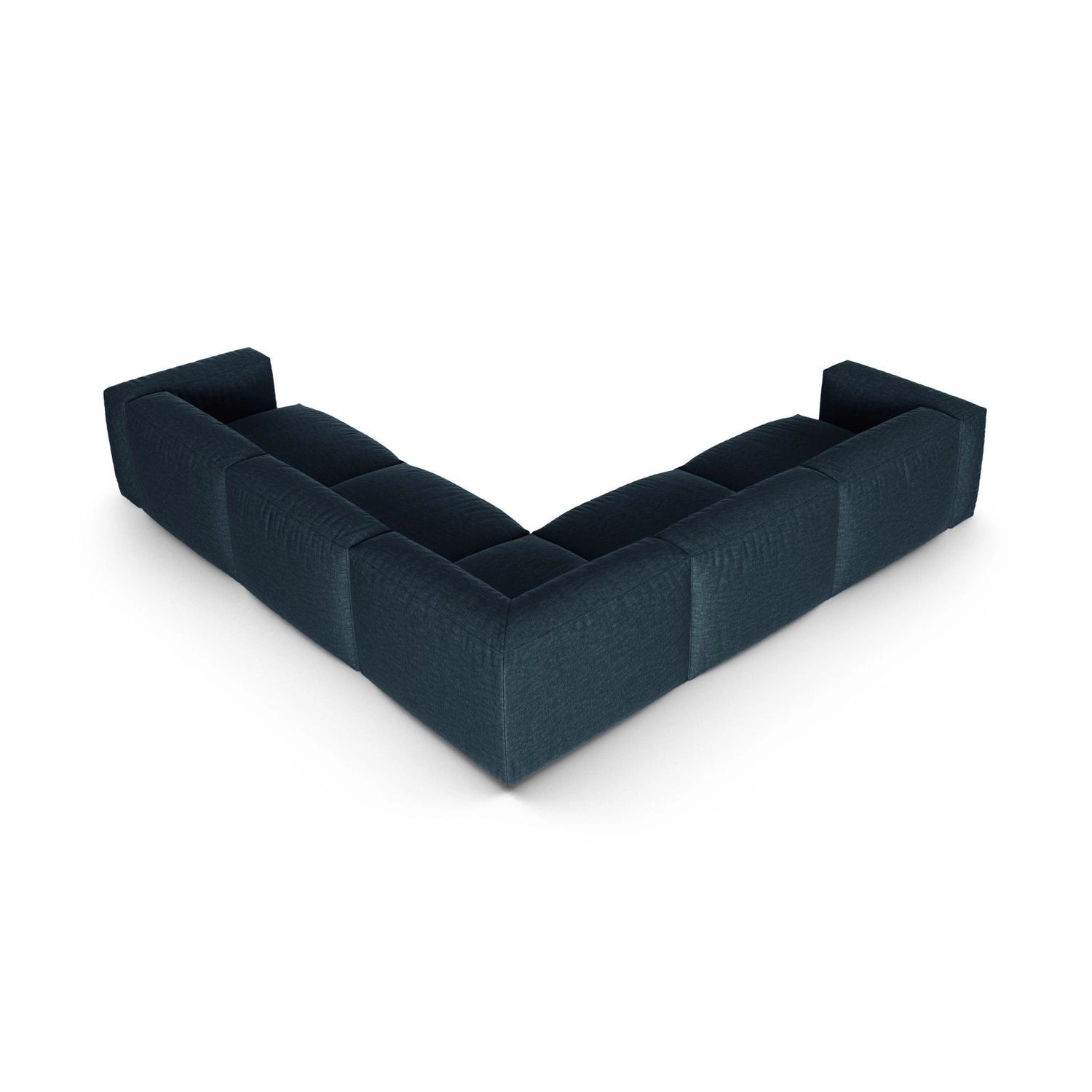 Martina modulares Ecksofa, Symmetrisch, Sitztiefe 90 cm, aus Strukturierter Stoff in Blau Jeans (Boston Ocean), 330x330 cm von Micadoni – Bild 3