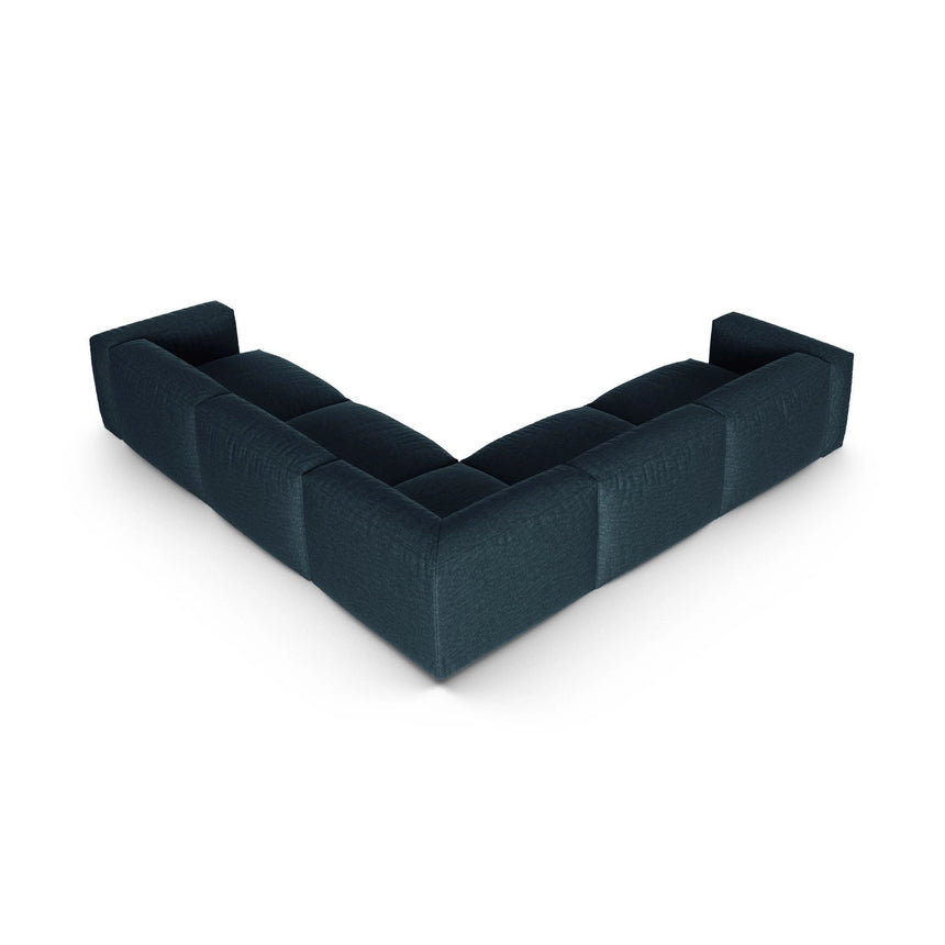 Martina modulares Ecksofa, Symmetrisch, Sitztiefe 90 cm, aus Strukturierter Stoff in Blau Jeans (Boston Ocean), 330x330 cm von Micadoni – Bild 3