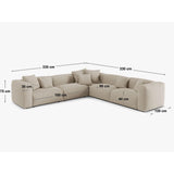 Martina modulares Ecksofa, Symmetrisch, Sitztiefe 90 cm, aus Strukturierter Stoff in Dunkelbeige (Boston Trufa), 330x330 cm von Micadoni – Bild 2