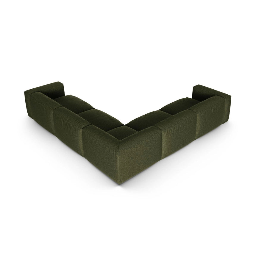 Martina modulares Ecksofa, Symmetrisch, Sitztiefe 90 cm, aus Strukturierter Stoff in Grün (Boston Forest), 330x330 cm von Micadoni – Bild 3