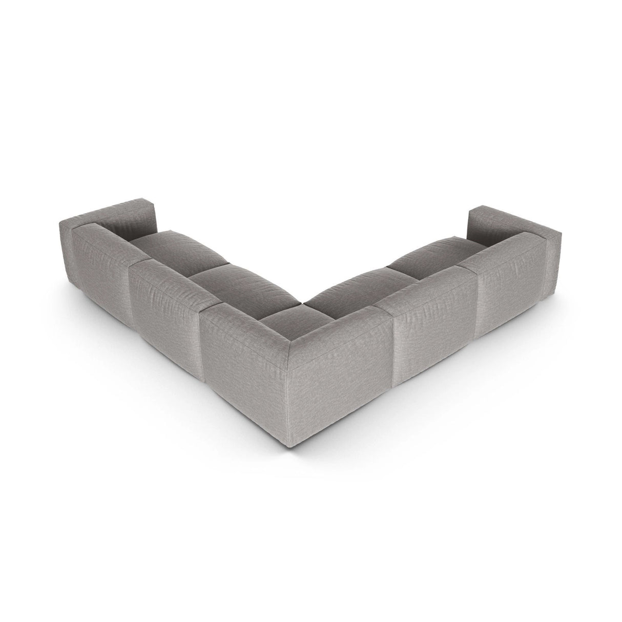 Martina modulares Ecksofa, Symmetrisch, Sitztiefe 90 cm, aus Strukturierter Stoff in Hellgrau (Boston Light Grey), 330x330 cm von Micadoni – Bild 3