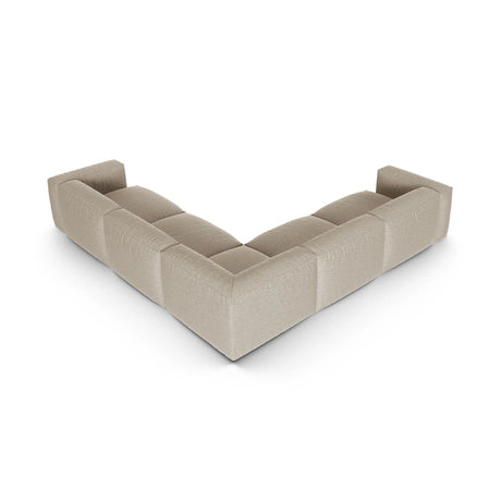Martina modulares Ecksofa, Symmetrisch, Sitztiefe 90 cm, aus Strukturierter Stoff in Leichtes Beige (Boston Toffee), 330x330 cm von Micadoni – Bild 3
