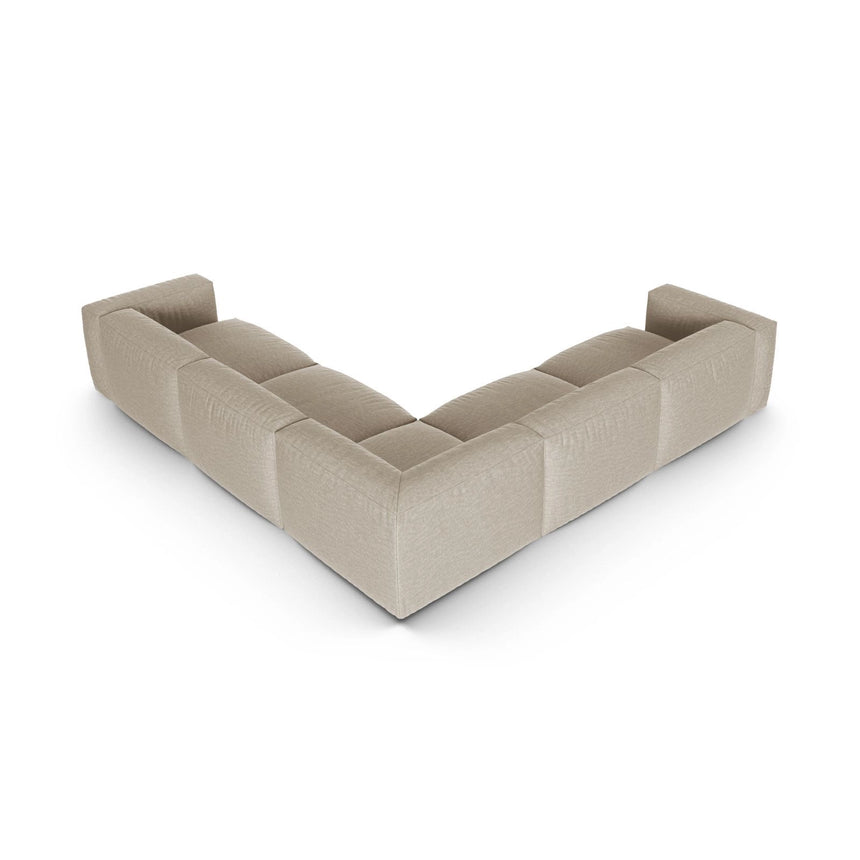 Martina modulares Ecksofa, Symmetrisch, Sitztiefe 90 cm, aus Strukturierter Stoff in Leichtes Beige (Boston Toffee), 330x330 cm von Micadoni – Bild 3