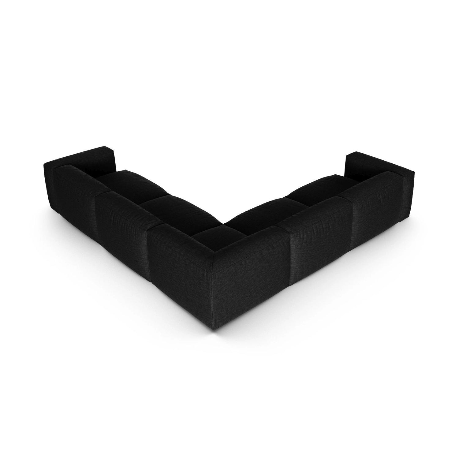 Martina modulares Ecksofa, Symmetrisch, Sitztiefe 90 cm, aus Strukturierter Stoff in Schwarz (Boston Black), 330x330 cm von Micadoni – Bild 3