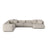 Martina modulares Panoramasofa, Linke Seite, Sitztiefe 76 cm, aus Boucle in Beige (Monet Sand), 406x316 cm von Micadoni – Bild 1