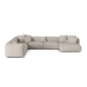 Martina modulares Panoramasofa, Linke Seite, Sitztiefe 76 cm, aus Boucle in Beige (Monet Sand), 406x316 cm von Micadoni – Bild 1