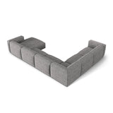 Martina modulares Panoramasofa, Linke Seite, Sitztiefe 76 cm, aus Boucle in Graphit (Monet Graphite), 406x316 cm von Micadoni – Bild 4