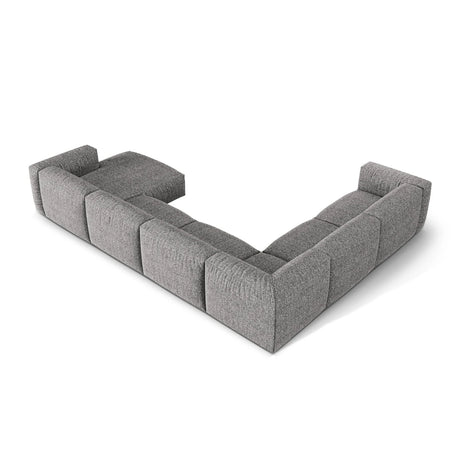 Martina modulares Panoramasofa, Linke Seite, Sitztiefe 76 cm, aus Boucle in Graphit (Monet Graphite), 406x316 cm von Micadoni – Bild 4