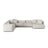 Martina modulares Panoramasofa, Linke Seite, Sitztiefe 76 cm, aus Boucle in Grau Beige meliert (Monet Pearl), 406x316 cm von Micadoni – Bild 1