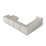 Martina modulares Panoramasofa, Linke Seite, Sitztiefe 76 cm, aus Boucle in Grau Beige meliert (Monet Pearl), 406x316 cm von Micadoni – Bild 4