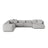 Martina modulares Panoramasofa, Linke Seite, Sitztiefe 76 cm, aus Boucle in Silber (Monet Silver), 406x316 cm von Micadoni – Bild 1
