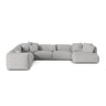Martina modulares Panoramasofa, Linke Seite, Sitztiefe 76 cm, aus Boucle in Silber (Monet Silver), 406x316 cm von Micadoni – Bild 1