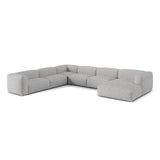 Martina modulares Panoramasofa, Linke Seite, Sitztiefe 76 cm, aus Boucle in Silber (Monet Silver), 406x316 cm von Micadoni – Bild 3