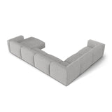 Martina modulares Panoramasofa, Linke Seite, Sitztiefe 76 cm, aus Boucle in Silber (Monet Silver), 406x316 cm von Micadoni – Bild 4