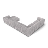 Martina modulares Panoramasofa, Linke Seite, Sitztiefe 76 cm, aus Cord in Hellgrau (Tilia 86), 406x316 cm von Micadoni – Bild 4
