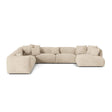 Martina modulares Panoramasofa, Linke Seite, Sitztiefe 76 cm, aus Samt, Cord, Boucle oder Strukturstoff, 406x316 cm von Micadoni – Bild 1