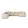 Martina modulares Panoramasofa, Linke Seite, Sitztiefe 76 cm, aus Samt, Cord, Boucle oder Strukturstoff, 406x316 cm von Micadoni – Bild 1