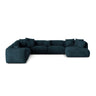 Martina modulares Panoramasofa, Linke Seite, Sitztiefe 76 cm, aus Samt in Deep Petrol (Vogue 13), 406x316 cm von Micadoni – Bild 1