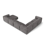 Martina modulares Panoramasofa, Linke Seite, Sitztiefe 76 cm, aus Samt in Grau (Vogue 15), 406x316 cm von Micadoni – Bild 4