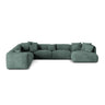 Martina modulares Panoramasofa, Linke Seite, Sitztiefe 76 cm, aus Samt in Petrol (Vogue 12), 406x316 cm von Micadoni – Bild 1