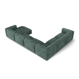 Martina modulares Panoramasofa, Linke Seite, Sitztiefe 76 cm, aus Samt in Petrol (Vogue 12), 406x316 cm von Micadoni – Bild 4