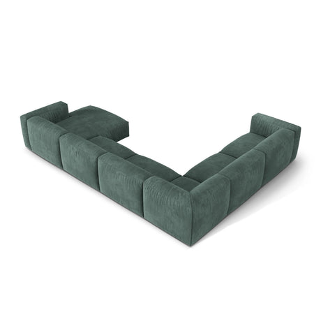 Martina modulares Panoramasofa, Linke Seite, Sitztiefe 76 cm, aus Samt in Petrol (Vogue 12), 406x316 cm von Micadoni – Bild 4