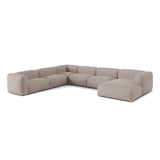 Martina modulares Panoramasofa, Linke Seite, Sitztiefe 76 cm, aus Strukturierter Stoff in Dunkelbeige (Boston Trufa), 406x316 cm von Micadoni – Bild 3