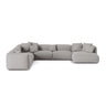 Martina modulares Panoramasofa, Linke Seite, Sitztiefe 76 cm, aus Strukturierter Stoff in Hellgrau (Boston Light Grey), 406x316 cm von Micadoni – Bild 1
