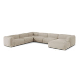 Martina modulares Panoramasofa, Linke Seite, Sitztiefe 76 cm, aus Strukturierter Stoff in Leichtes Beige (Boston Toffee), 406x316 cm von Micadoni – Bild 3