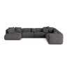 Martina modulares Panoramasofa, Rechte Seite, Sitztiefe 76 cm, aus Boucle in Anthrazit (Monet Anthracite), 406x316 cm von Micadoni – Bild 1