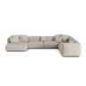 Martina modulares Panoramasofa, Rechte Seite, Sitztiefe 76 cm, aus Boucle in Beige (Monet Sand), 406x316 cm von Micadoni – Bild 1
