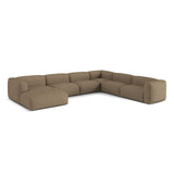 Martina modulares Panoramasofa, Rechte Seite, Sitztiefe 76 cm, aus Boucle in Cappuccino (Monet Cappucino), 406x316 cm von Micadoni – Bild 3