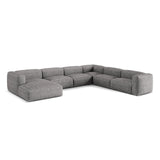 Martina modulares Panoramasofa, Rechte Seite, Sitztiefe 76 cm, aus Boucle in Graphit (Monet Graphite), 406x316 cm von Micadoni – Bild 3
