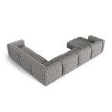 Martina modulares Panoramasofa, Rechte Seite, Sitztiefe 76 cm, aus Boucle in Graphit (Monet Graphite), 406x316 cm von Micadoni – Bild 4