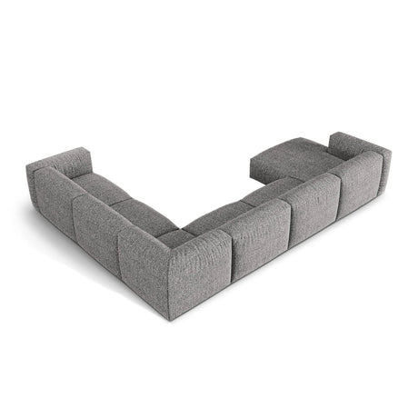 Martina modulares Panoramasofa, Rechte Seite, Sitztiefe 76 cm, aus Boucle in Graphit (Monet Graphite), 406x316 cm von Micadoni – Bild 4