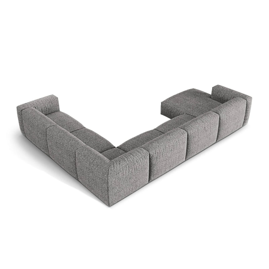 Martina modulares Panoramasofa, Rechte Seite, Sitztiefe 76 cm, aus Boucle in Graphit (Monet Graphite), 406x316 cm von Micadoni – Bild 4