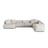 Martina modulares Panoramasofa, Rechte Seite, Sitztiefe 76 cm, aus Boucle in Grau Beige meliert (Monet Pearl), 406x316 cm von Micadoni – Bild 1