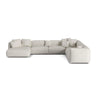 Martina modulares Panoramasofa, Rechte Seite, Sitztiefe 76 cm, aus Boucle in Grau Beige meliert (Monet Pearl), 406x316 cm von Micadoni – Bild 1