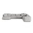 Martina modulares Panoramasofa, Rechte Seite, Sitztiefe 76 cm, aus Boucle in Silber (Monet Silver), 406x316 cm von Micadoni – Bild 1