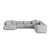Martina modulares Panoramasofa, Rechte Seite, Sitztiefe 76 cm, aus Boucle in Silber (Monet Silver), 406x316 cm von Micadoni – Bild 1