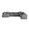 Martina modulares Panoramasofa, Rechte Seite, Sitztiefe 76 cm, aus Samt in Grau (Vogue 15), 406x316 cm von Micadoni – Bild 1