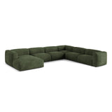 Martina modulares Panoramasofa, Rechte Seite, Sitztiefe 76 cm, aus Samt in Grün (Vogue 11), 406x316 cm von Micadoni – Bild 3