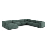 Martina modulares Panoramasofa, Rechte Seite, Sitztiefe 76 cm, aus Samt in Petrol (Vogue 12), 406x316 cm von Micadoni – Bild 3