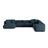 Martina modulares Panoramasofa, Rechte Seite, Sitztiefe 76 cm, aus Strukturierter Stoff in Blau Jeans (Boston Ocean), 406x316 cm von Micadoni – Bild 1