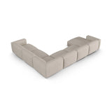 Martina modulares Panoramasofa, Rechte Seite, Sitztiefe 90 cm, aus Boucle in Beige (Monet Sand), 420x330 cm von Micadoni – Bild 5