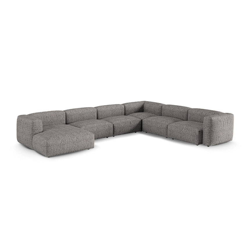 Martina modulares Panoramasofa, Rechte Seite, Sitztiefe 90 cm, aus Boucle in Graphit (Monet Graphite), 420x330 cm von Micadoni – Bild 3