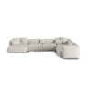 Martina modulares Panoramasofa, Rechte Seite, Sitztiefe 90 cm, aus Boucle in Grau Beige meliert (Monet Pearl), 420x330 cm von Micadoni – Bild 1