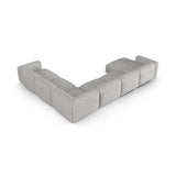 Martina modulares Panoramasofa, Rechte Seite, Sitztiefe 90 cm, aus Boucle in Silber (Monet Silver), 420x330 cm von Micadoni – Bild 5