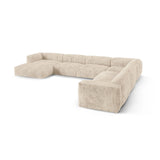 Martina modulares Panoramasofa, Rechte Seite, Sitztiefe 90 cm, aus Cord in Leichtes Beige (Tilia 03), 420x330 cm von Micadoni – Bild 4